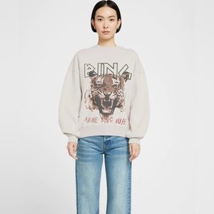 ANINE BING TIGER SWEATSHIRT IN STONE SIZE XS